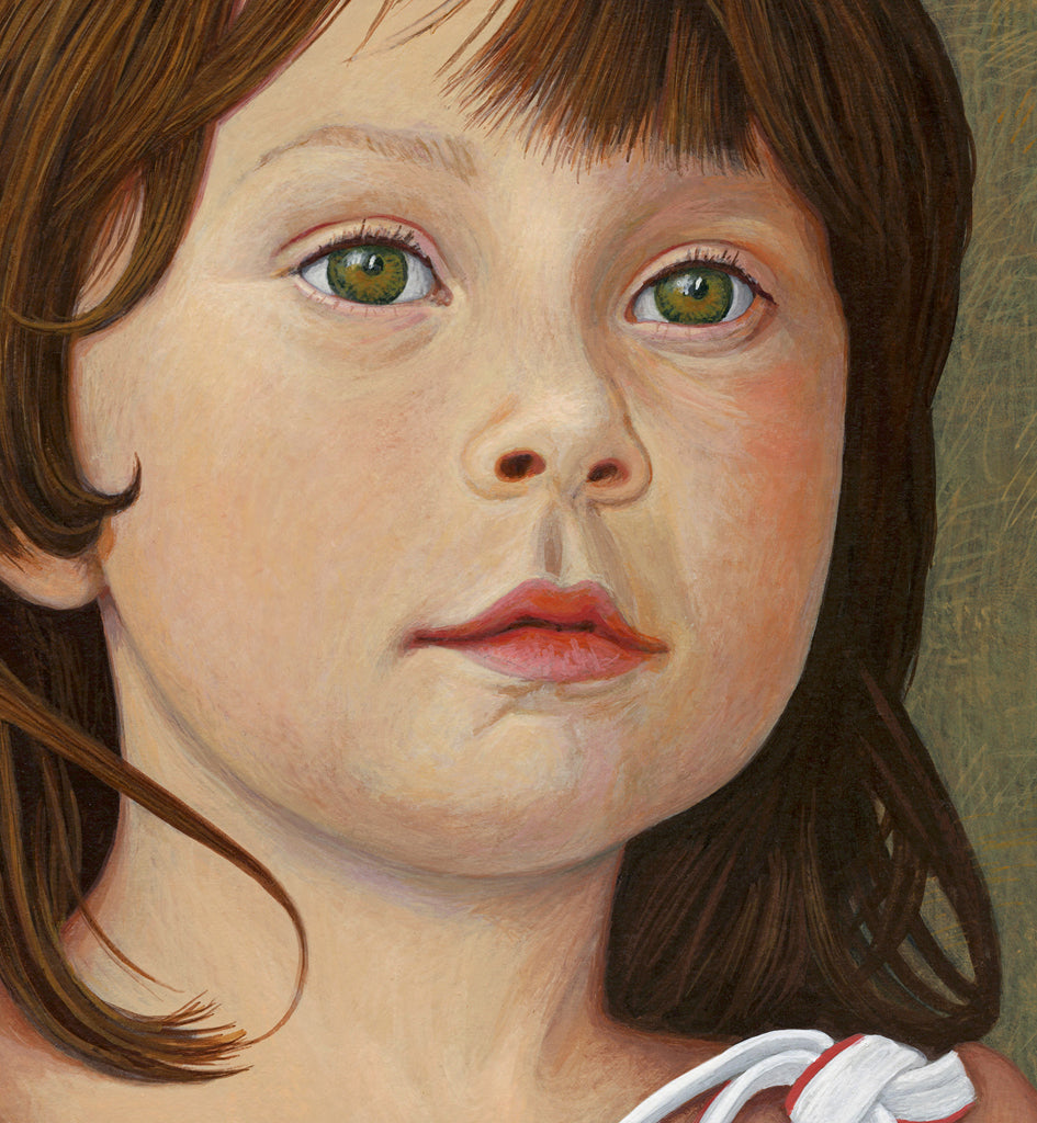 Portrait of Young Girl Painting Giclée Print Crop 1