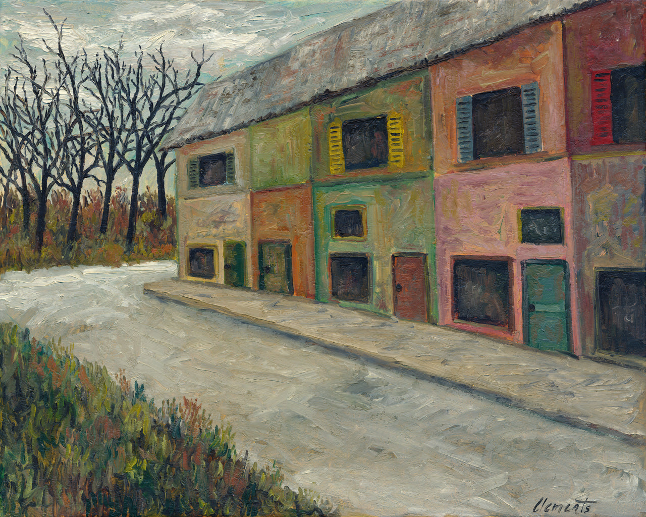 Expressionistic European City Street Corner Painting Giclée Print