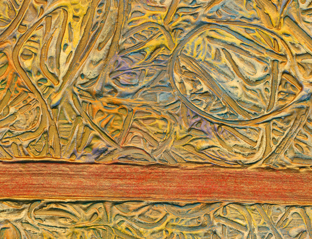Gold Abstract Relief Painting Giclée Print Crop 1