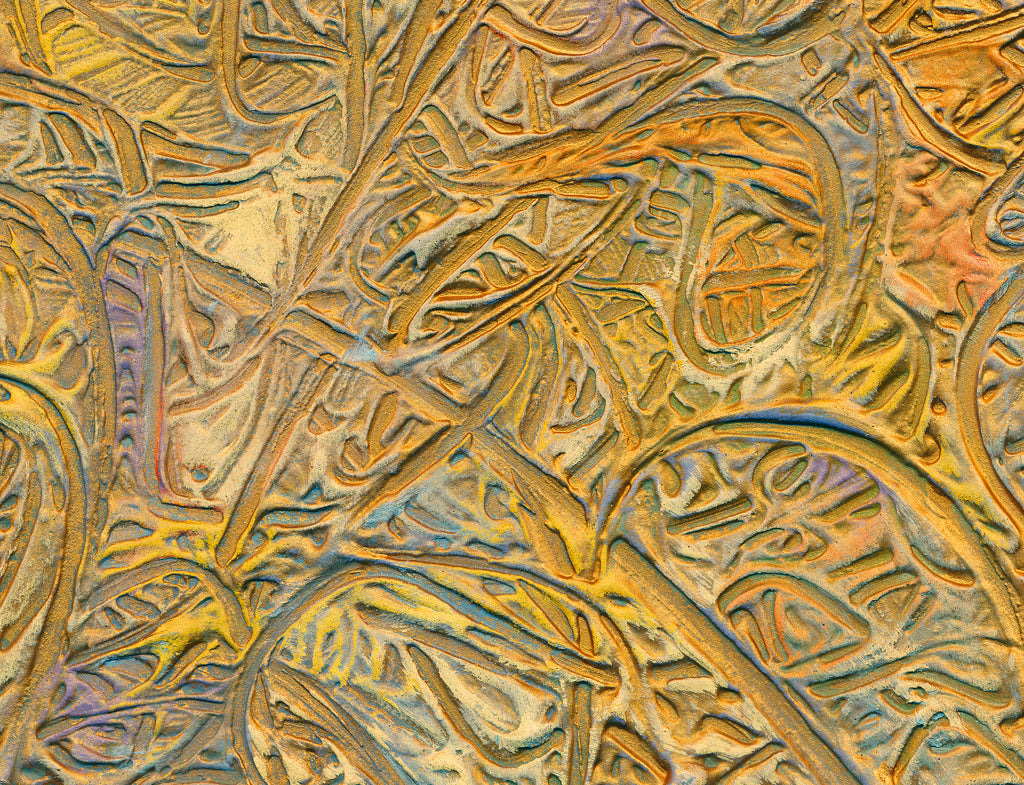 Gold Abstract Relief Painting Giclée Print Crop 3