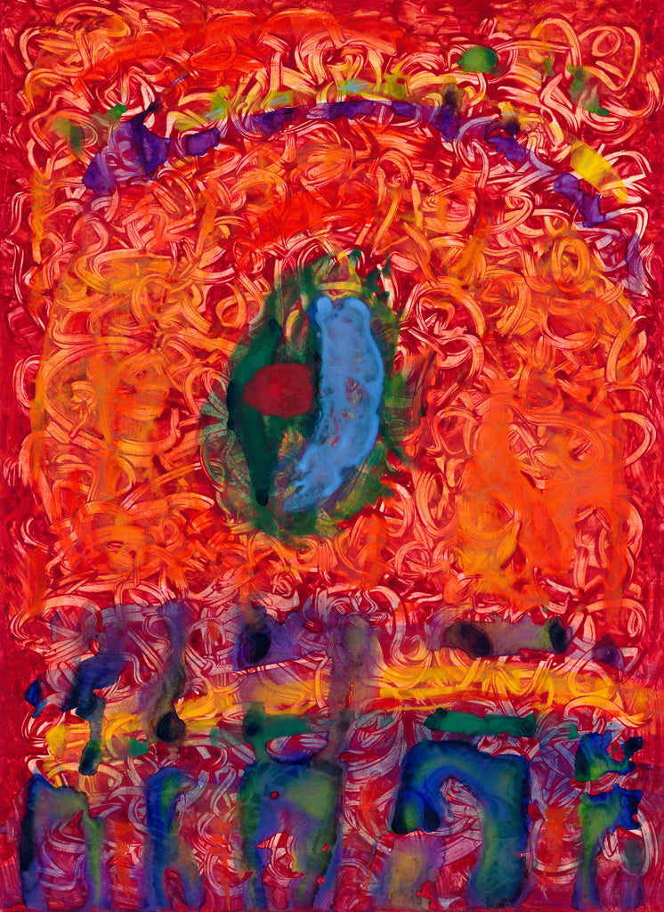Bright Red Abstract Painting Giclée Print