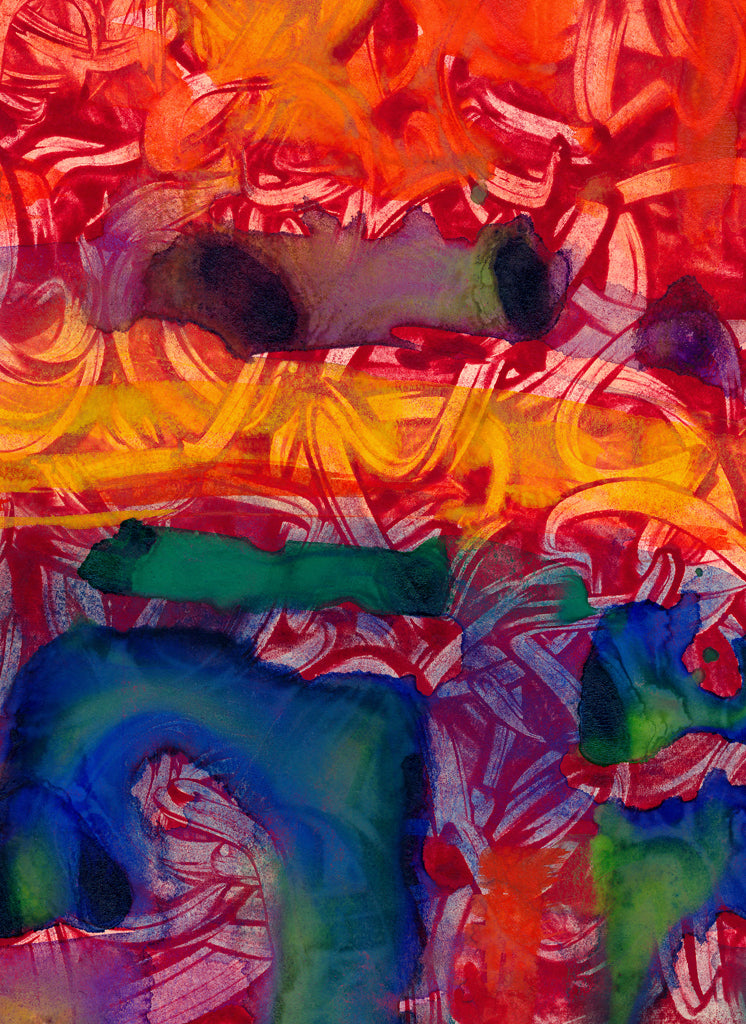 Bright Red Abstract Painting Giclée Print Crop 3
