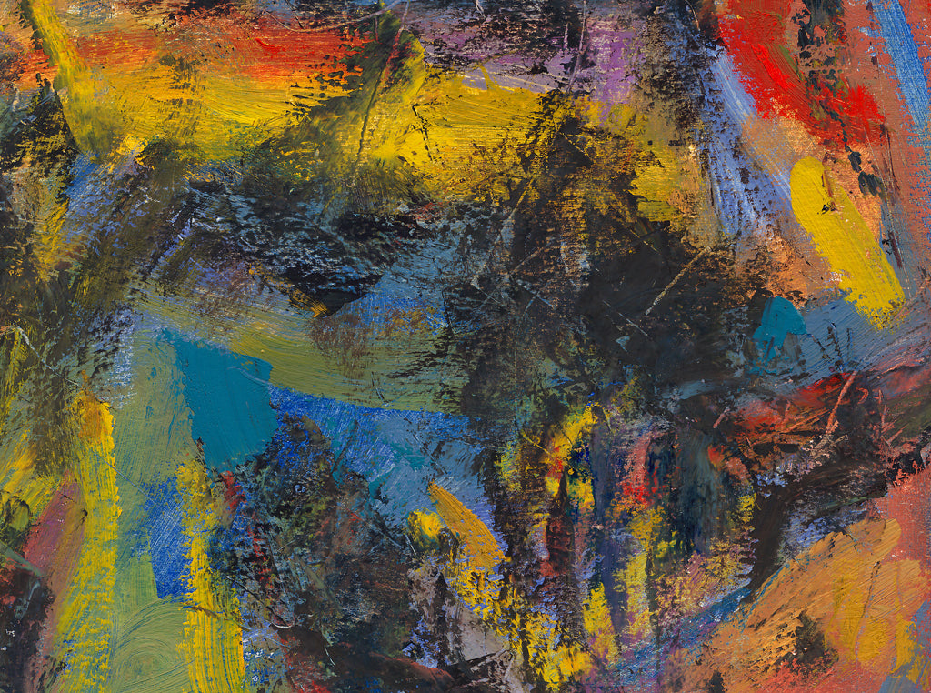 Dark Abstract Colorful Expressionistic Painting Giclée Print Crop 3