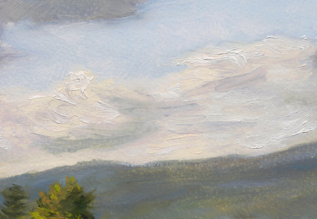 Pend Oreille River Afternoon Trees Painting Giclée Print Crop 2