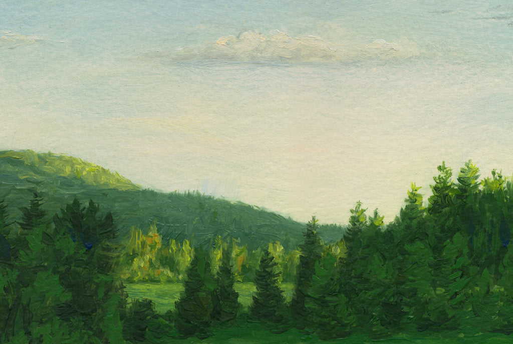 Pend Oreille River Sunset Painting Giclée Print Crop 1