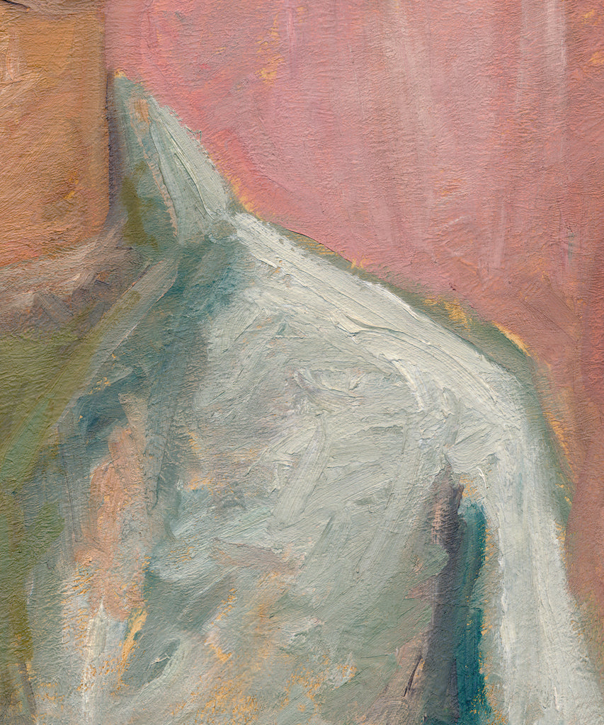 Expressionist Raw Man with Green Pink Painting Giclée Print Crop 2