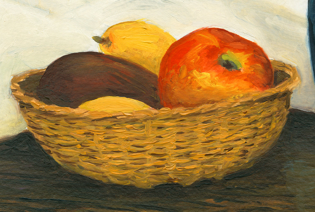 Large Ginger Jar and Fruit on Table Painting Giclée Print Crop 2