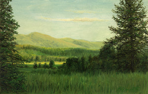Idaho Evening Landscape Green Painting Giclée Print