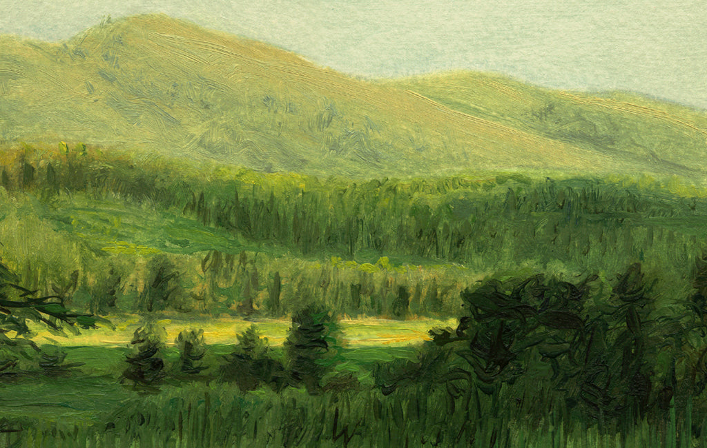 Idaho Evening Landscape Green Painting Giclée Print Crop 1