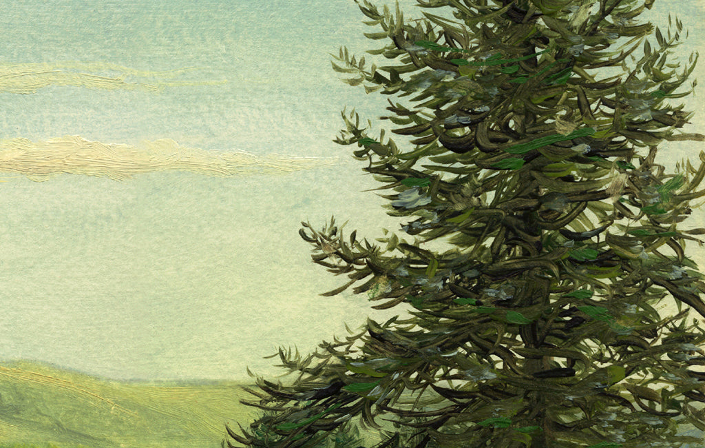 Idaho Evening Landscape Green Painting Giclée Print Crop 2