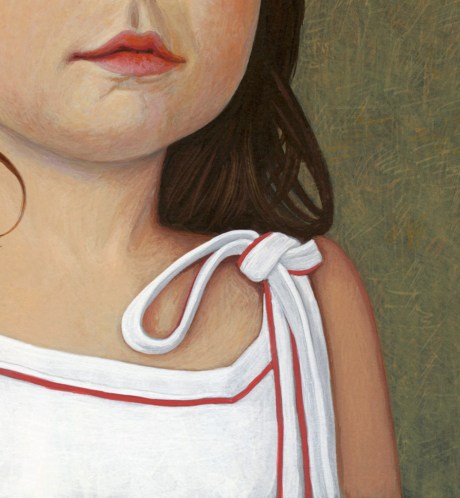 Portrait of Young Girl Painting Giclée Print Crop 2