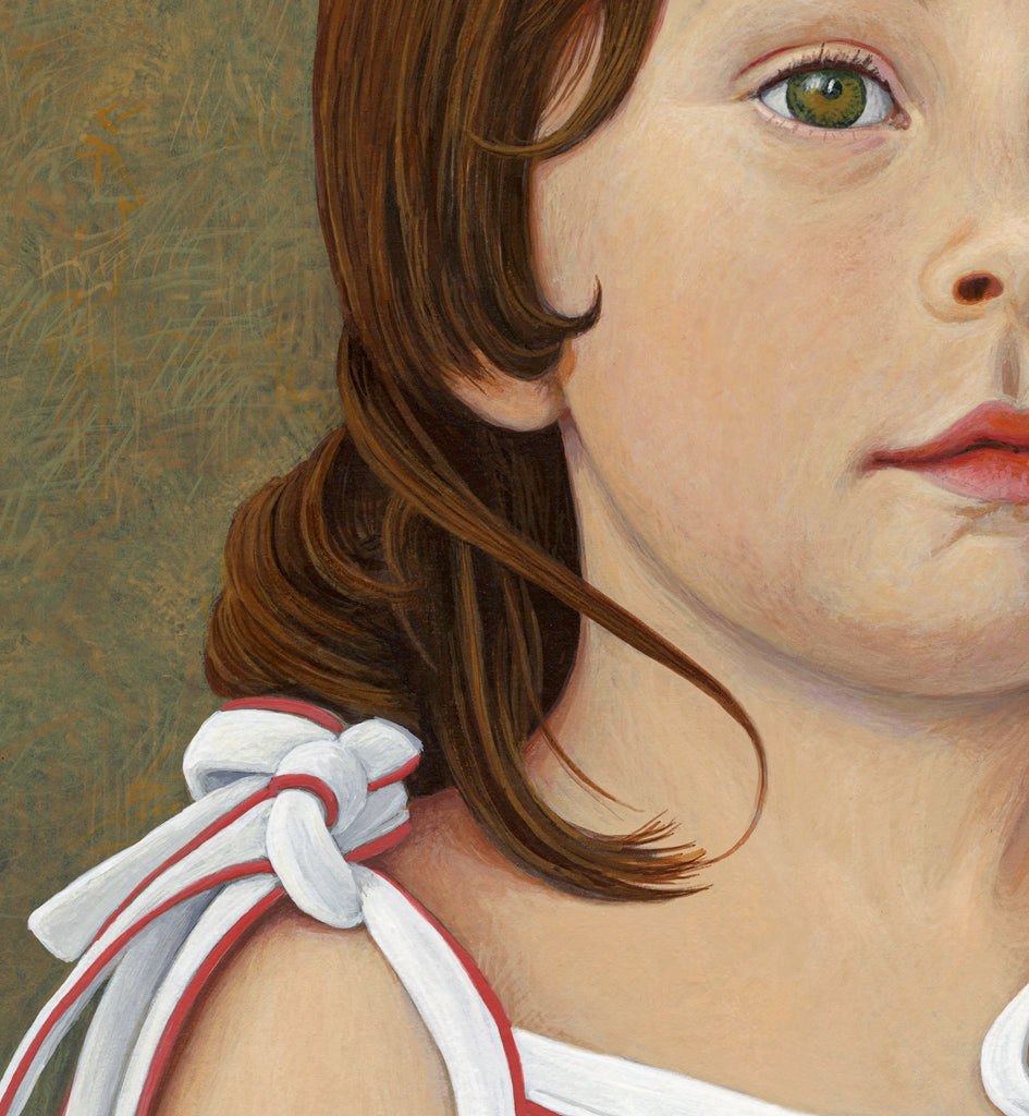 Portrait of Young Girl Painting Giclée Print Crop 3
