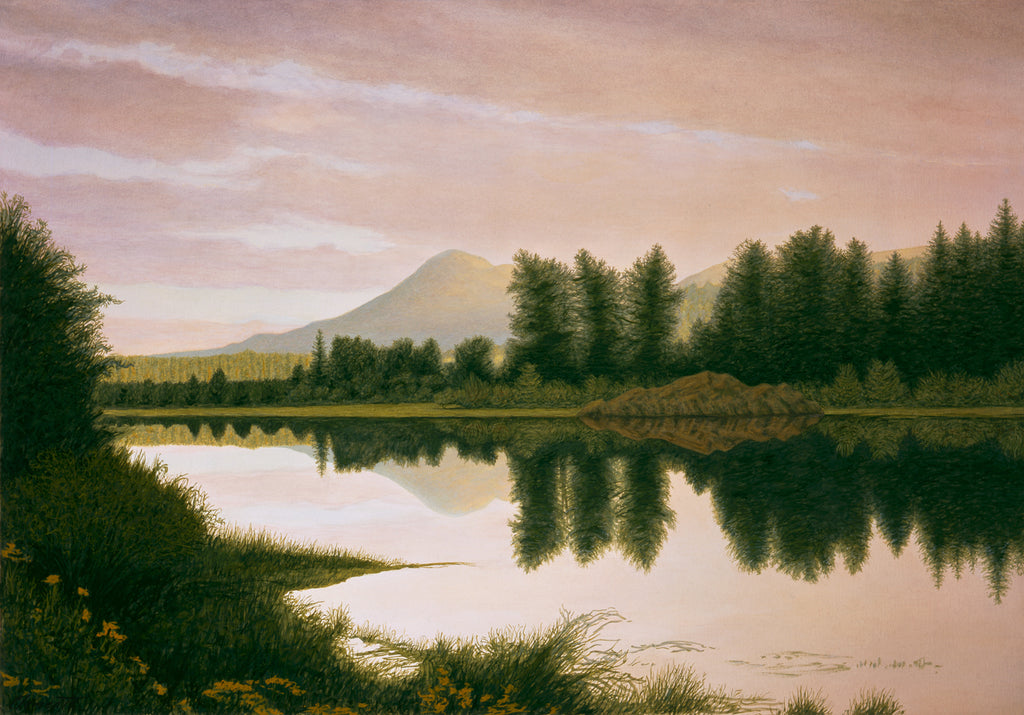 North Idaho Summer Sunset Pond Painting Giclée Print