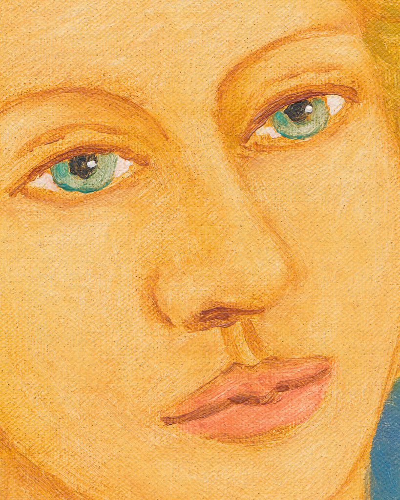 Colorful Imaginary Portrait of Woman Painting Giclée Print Crop 1