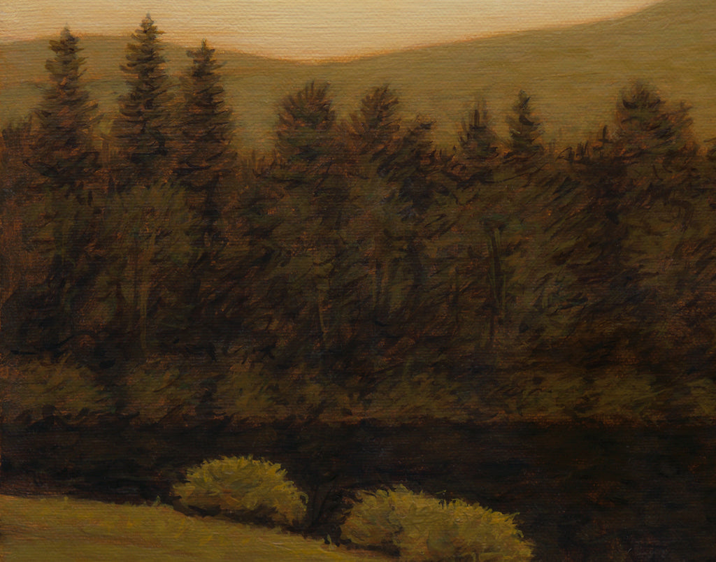 Afternoon Moody Landscape with Water Painting Giclée Print Crop 3