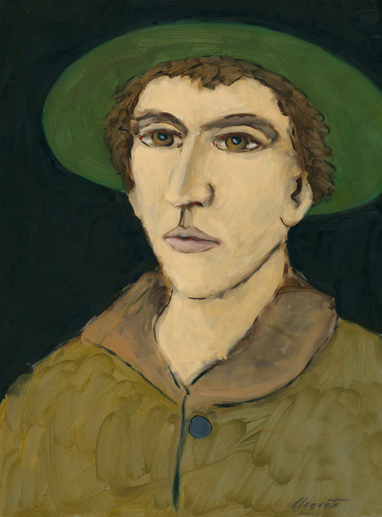 Imaginary Portrait of Man With Green Hat Painting Giclée Print
