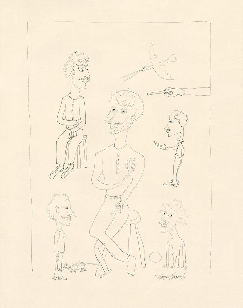 Humorous Drawing People Cartoon Painting Giclée Print