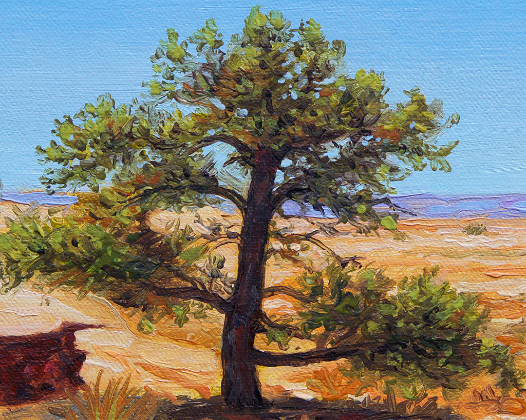 Colorful Southwest Desert Tree Painting Giclée Print Crop 1