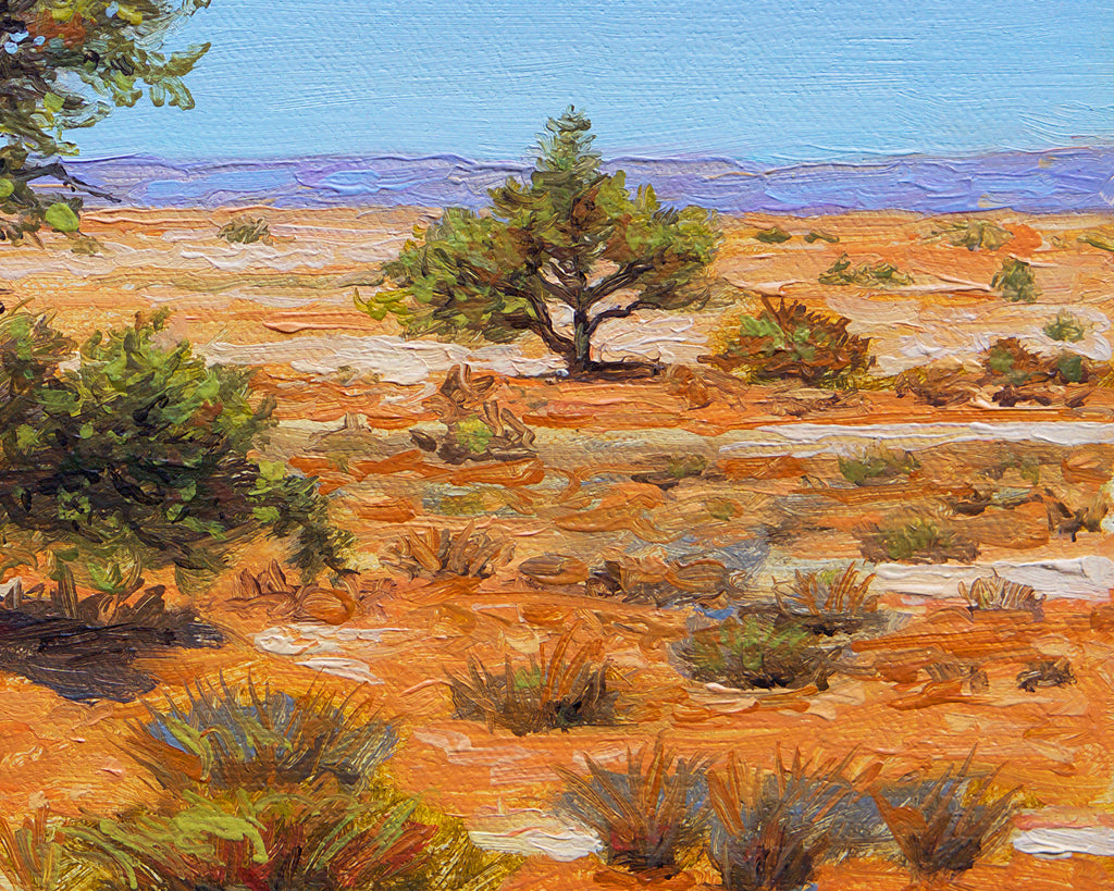 Colorful Southwest Desert Tree Painting Giclée Print Crop 2